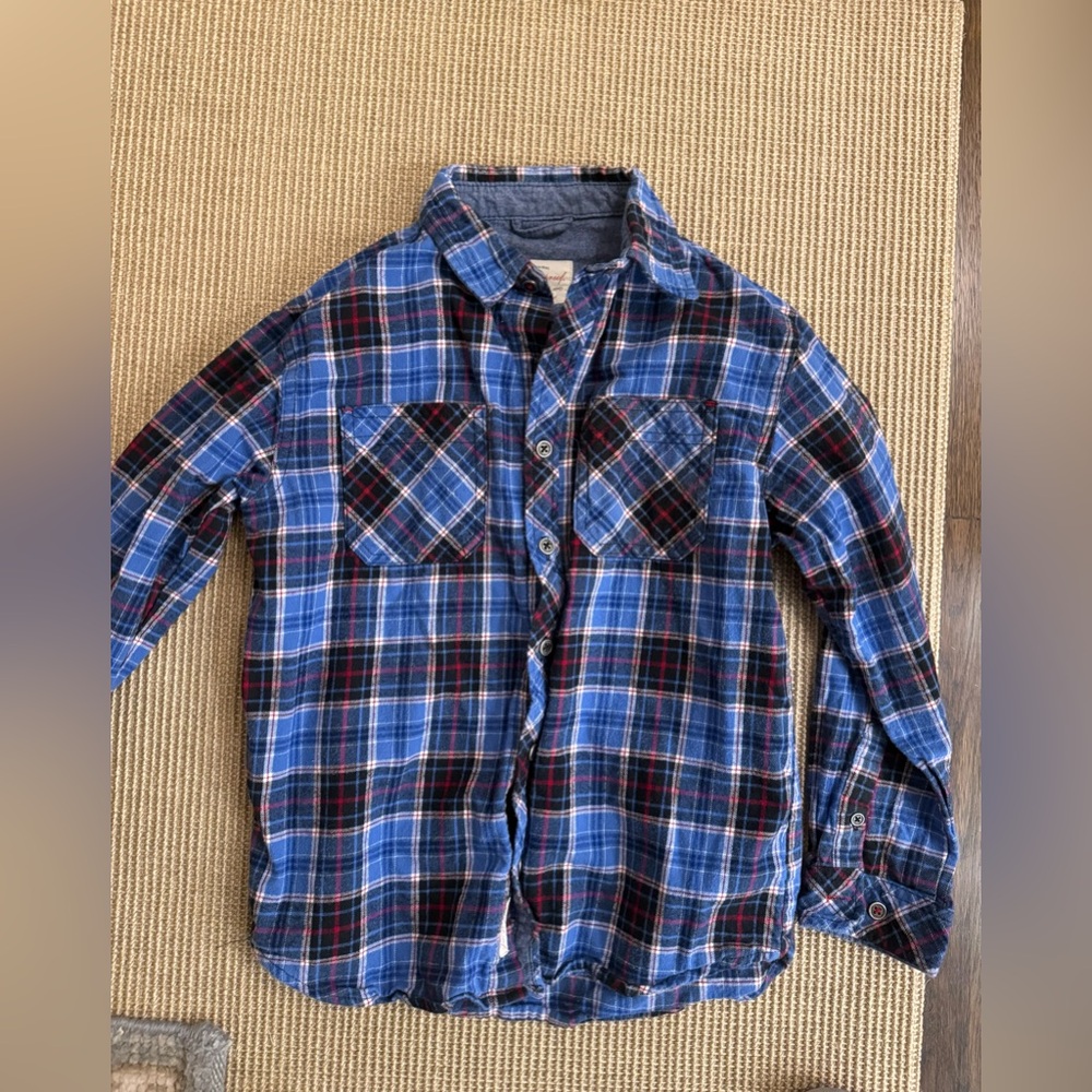 Weatherproof Blue Plaid Shirt with Vintage Label - boys size medium (10-12)